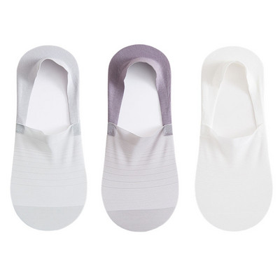 3 para muških čarapa Ljetne ultra-tanke nevidljive muške brodske čarape Elastične silikonske neklizajuće kratke svilene čarape No Show Sokken