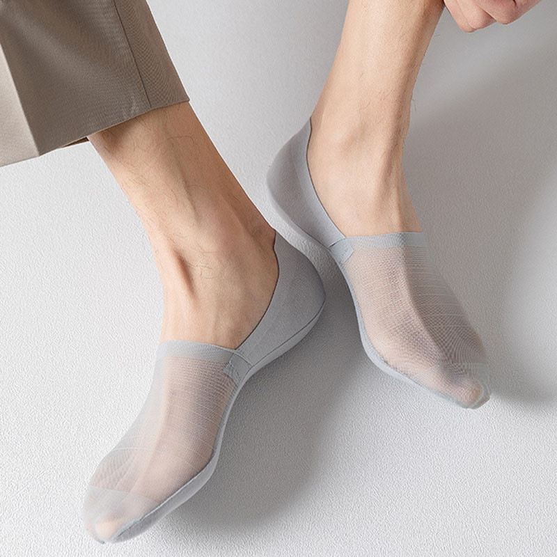 3 para muških čarapa Ljetne ultra-tanke nevidljive muške brodske čarape Elastične silikonske neklizajuće kratke svilene čarape No Show Sokken