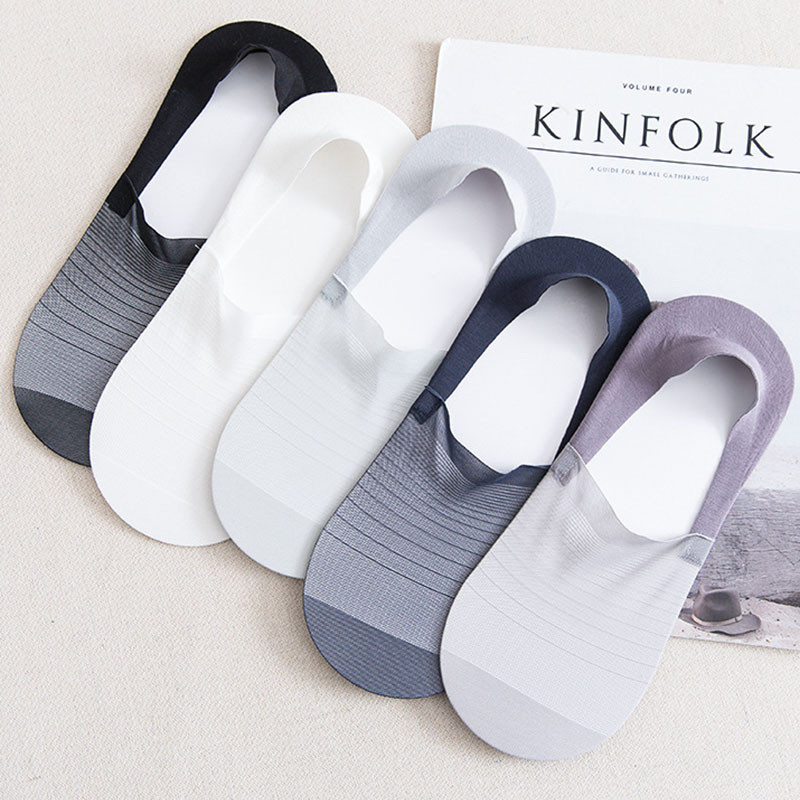 3 para muških čarapa Ljetne ultra-tanke nevidljive muške brodske čarape Elastične silikonske neklizajuće kratke svilene čarape No Show Sokken