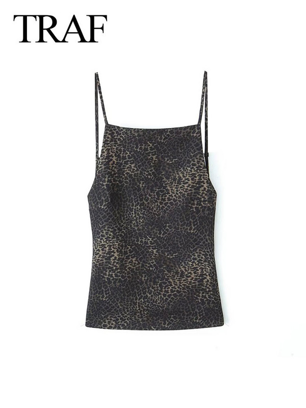 TRAF 2024 tavaszi női szexi hát nélküli divat, ujjatlan, egyszínű ferde nyak, Y2K sokoldalú karcsú kauzális függesztő kausal camis