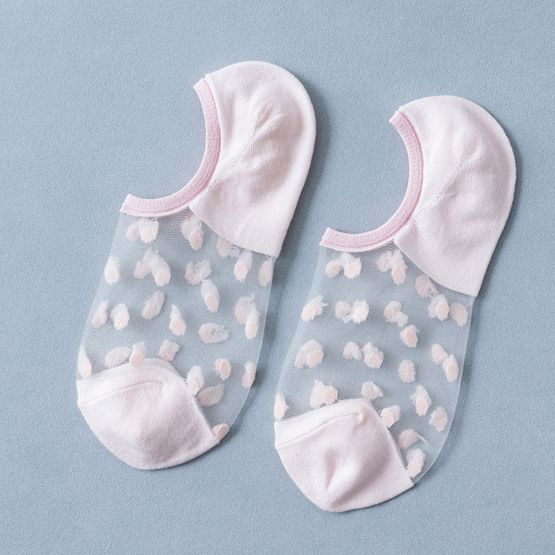 1par=2kom Čipkane čarape od kristala Prozračne ženske prozirne čipkane svilene elastične niske čarape nevidljive kratke čarape za djevojčice Ženske soks