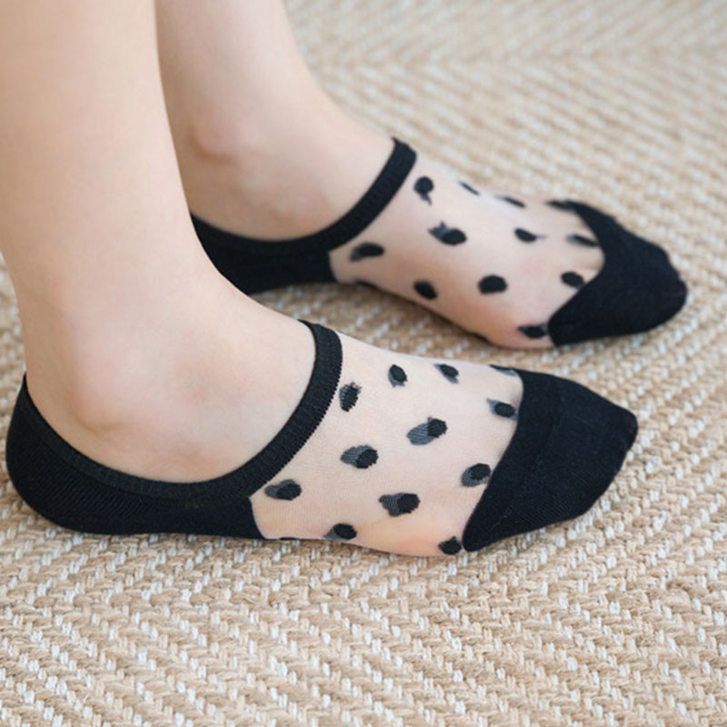 1par=2kom Čipkane čarape od kristala Prozračne ženske prozirne čipkane svilene elastične niske čarape nevidljive kratke čarape za djevojčice Ženske soks