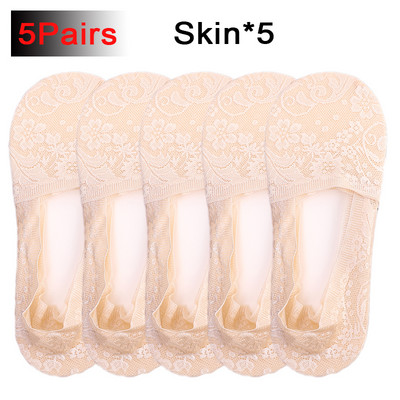 Nyári szexi csipkezokni női jégselyem virág mélyen kivágott zokni láthatatlan csúszásgátló csipke bokazokni légáteresztő csónak Sox női