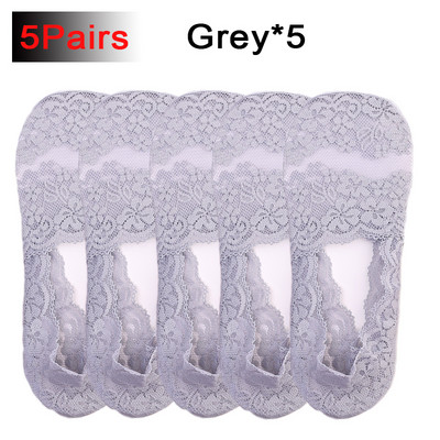 Nyári szexi csipkezokni női jégselyem virág mélyen kivágott zokni láthatatlan csúszásgátló csipke bokazokni légáteresztő csónak Sox női