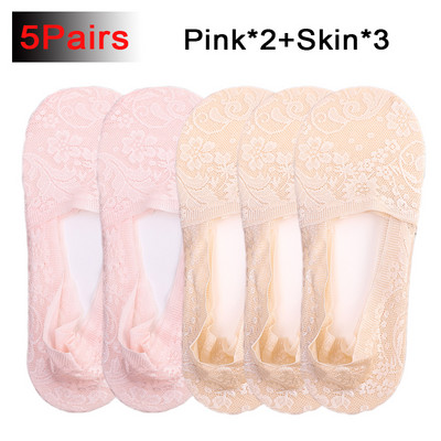 Nyári szexi csipkezokni női jégselyem virág mélyen kivágott zokni láthatatlan csúszásgátló csipke bokazokni légáteresztő csónak Sox női