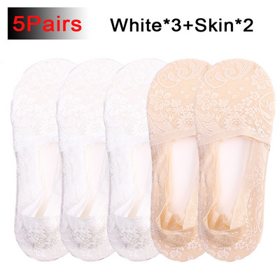 Nyári szexi csipkezokni női jégselyem virág mélyen kivágott zokni láthatatlan csúszásgátló csipke bokazokni légáteresztő csónak Sox női