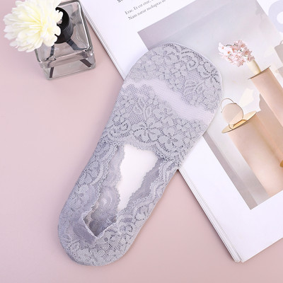 Nyári szexi csipkezokni női jégselyem virág mélyen kivágott zokni láthatatlan csúszásgátló csipke bokazokni légáteresztő csónak Sox női