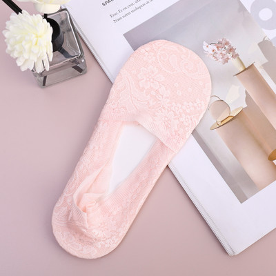 Nyári szexi csipkezokni női jégselyem virág mélyen kivágott zokni láthatatlan csúszásgátló csipke bokazokni légáteresztő csónak Sox női