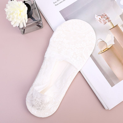 Nyári szexi csipkezokni női jégselyem virág mélyen kivágott zokni láthatatlan csúszásgátló csipke bokazokni légáteresztő csónak Sox női