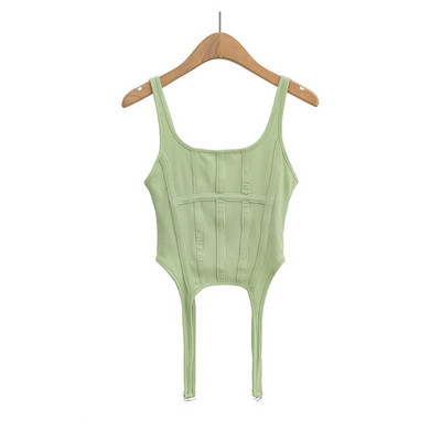 Riblja kost, prsluk u safari stilu, nepravilna majica s kukom za žene, seksi majice bez rukava s četvrtastim izrezom