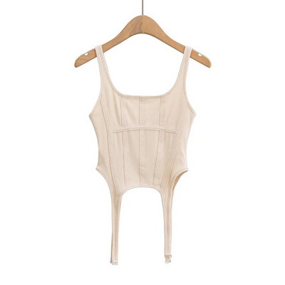 Riblja kost, prsluk u safari stilu, nepravilna majica s kukom za žene, seksi majice bez rukava s četvrtastim izrezom