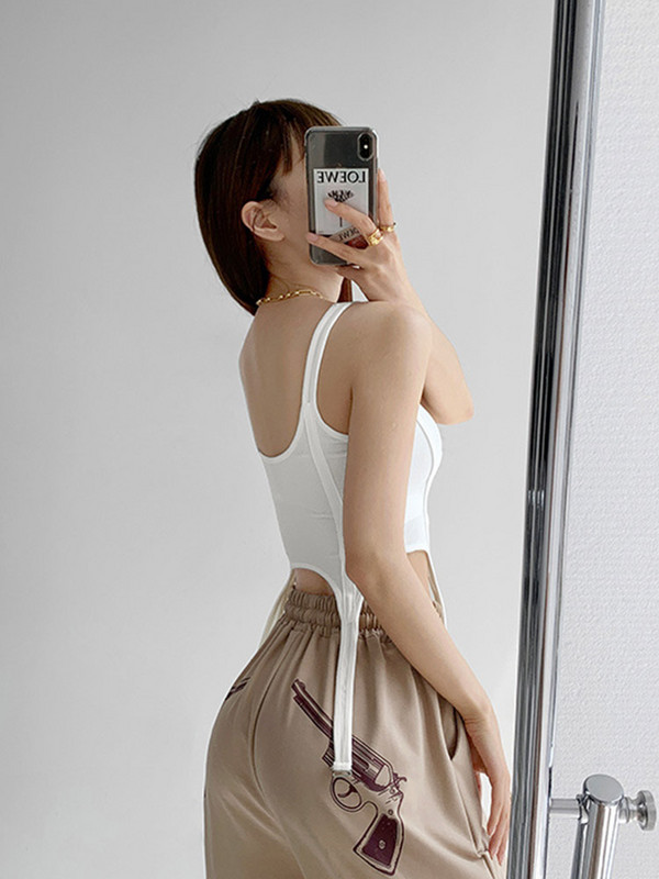 Riblja kost, prsluk u safari stilu, nepravilna majica s kukom za žene, seksi majice bez rukava s četvrtastim izrezom