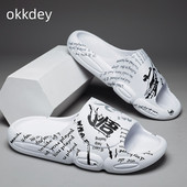 2023 Summer New In Ανδρικές παντόφλες Υπαίθρια Κορεάτικη πλατφόρμα Breathable Beach Antislip Massage Sports Lazy Off White Ανδρικές παντόφλες