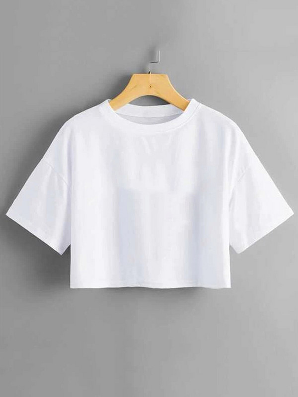 Harajuku särk Funny Y2K Naiste Crop Tops vabaaja must naiste naba T-särk Ümarkaelusega lühike avar särk Suvised tänavarõivad