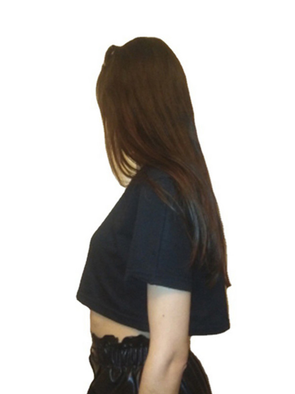 Harajuku särk Funny Y2K Naiste Crop Tops vabaaja must naiste naba T-särk Ümarkaelusega lühike avar särk Suvised tänavarõivad