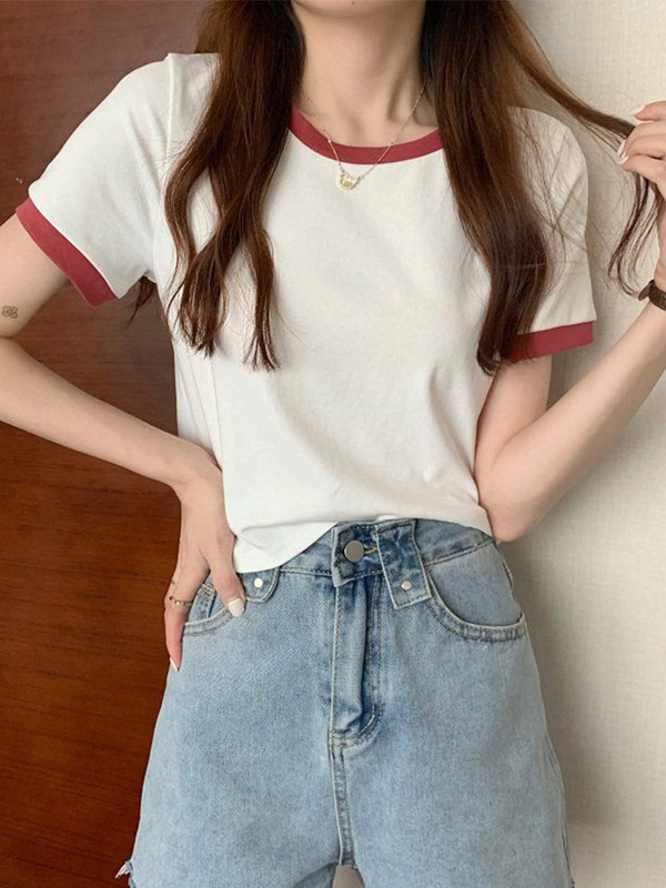 2024. Potpuno nova ženska majica kratkih rukava Kratka majica s O-izrezom Ženska majica kratkih rukava Ženska majica kratkih rukava Majice s uskim donjim dijelom Ženske košulje za mlade