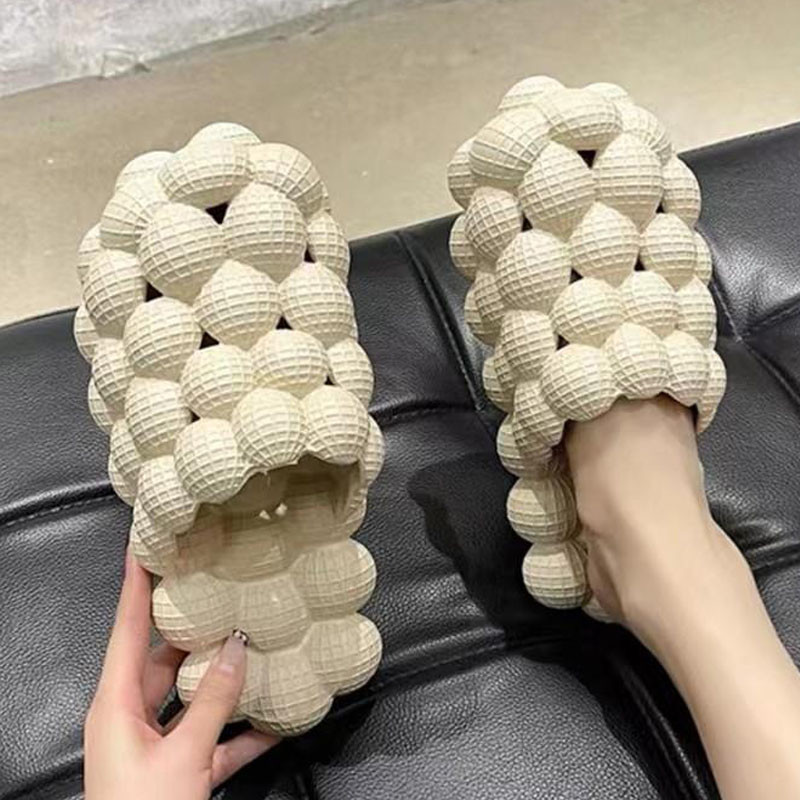 2023. aasta unisex suvised naised õues paksud pehme põhjaga sussid mullimassaažiga litši sandaalid ühevärvilised sandaalid paarisussid