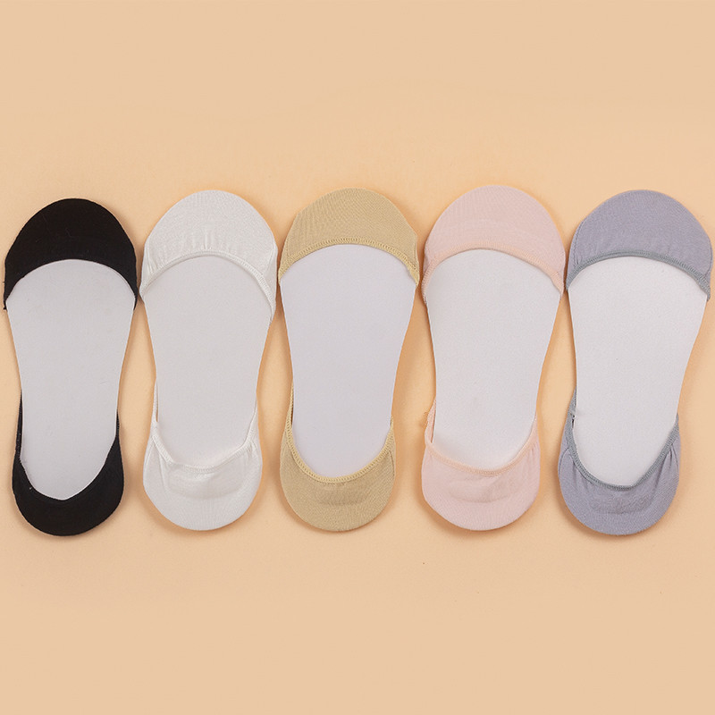 Čarape ženske pamučne nevidljive ljetne tanke prozračne mekane silikonske neklizajuće modne za visoke pete Čarape s čamcem Čarape s potplatom 5 pari