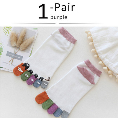 Armsad pahkluu ja 5 sõrmega sokid, paat naine puuvillane karu, jaotav valge mood, vabaaja harajuku tüdruk, varba sokid, 4 hooaega