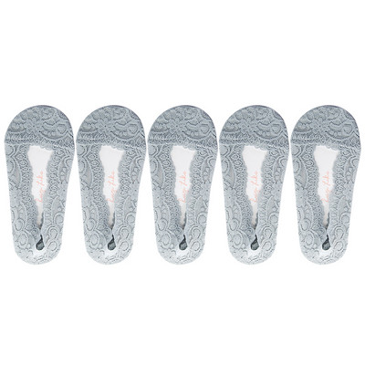 5 perechi/lot șosete damă glezne scurte neprezentare picior invizibil vară set subțire din bumbac alb decoltat bărci dantela silicon anti-alunecare