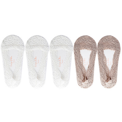 5 perechi/lot șosete damă glezne scurte neprezentare picior invizibil vară set subțire din bumbac alb decoltat bărci dantela silicon anti-alunecare