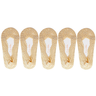 5 perechi/lot șosete damă glezne scurte neprezentare picior invizibil vară set subțire din bumbac alb decoltat bărci dantela silicon anti-alunecare