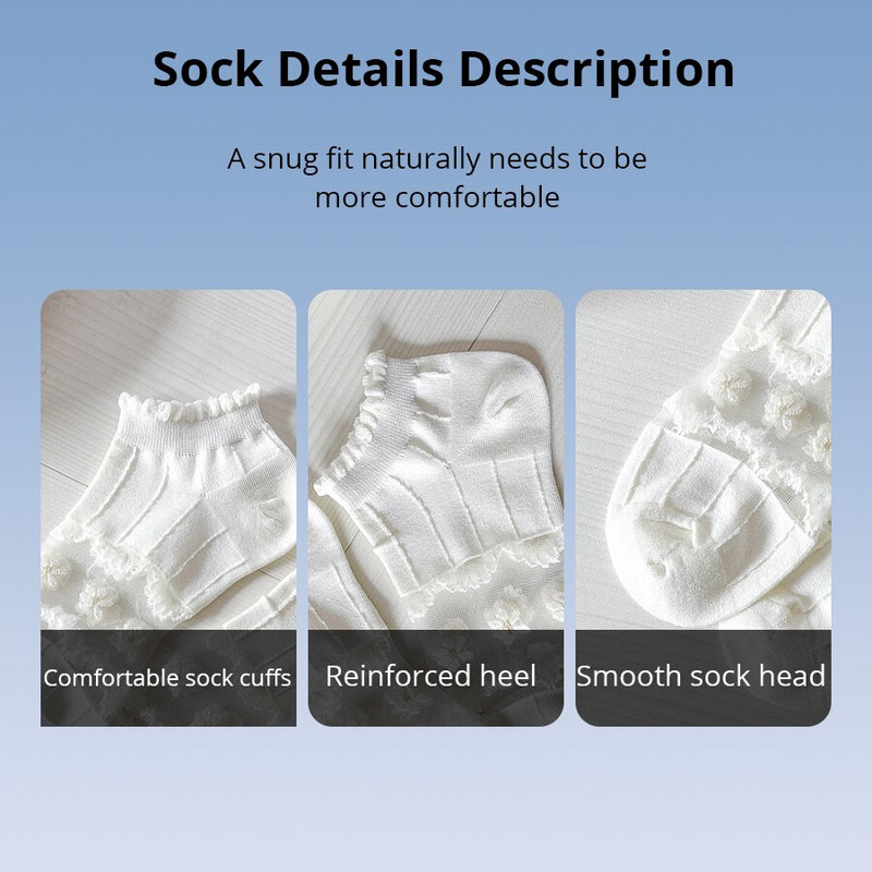 5 perechi de vară pentru femei, alb de sticlă, mătase, respirabil, sexy, șosete transparente, șosete scurte cu bule subțiri