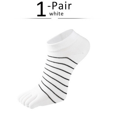 1 par čistih pamučnih čarapa za gležnjeve s pet prstiju, ženska djevojka, jednobojne prugaste modne slatke Harajuku no show čarape s prstima Hot Sell