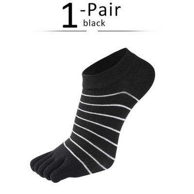 1 par čistih pamučnih čarapa za gležnjeve s pet prstiju, ženska djevojka, jednobojne prugaste modne slatke Harajuku no show čarape s prstima Hot Sell
