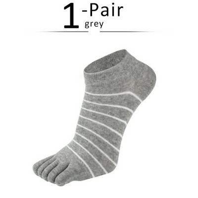 1 par čistih pamučnih čarapa za gležnjeve s pet prstiju, ženska djevojka, jednobojne prugaste modne slatke Harajuku no show čarape s prstima Hot Sell