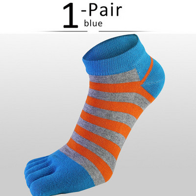 Bumbac pieptănat, glezne, șosete cu 5 degete, bărbați, băiat, în dungi, colorate, casual, care absoarbe transpirația, respirabil, șosete fără degete, 4 anotimpuri
