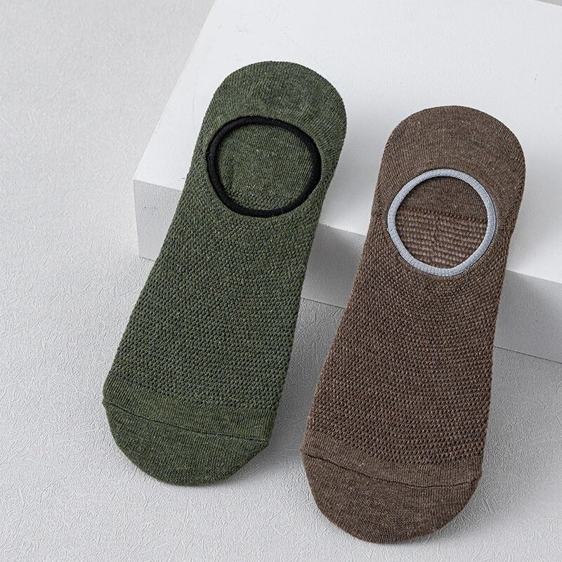 5 pár férfi/női csónakzokni, láthatatlan mélyen kivágott szilikon csúszásgátló, nyári bokaálló zokni, hálós, légáteresztő