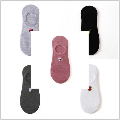 10 tükki = 5 paari/partii Nähtamatud multifilmi puuvillased hingavad sokid naiste suvetüdrukud vabaaja lühikeste pahkluu paat madala lõikega Lady Sox