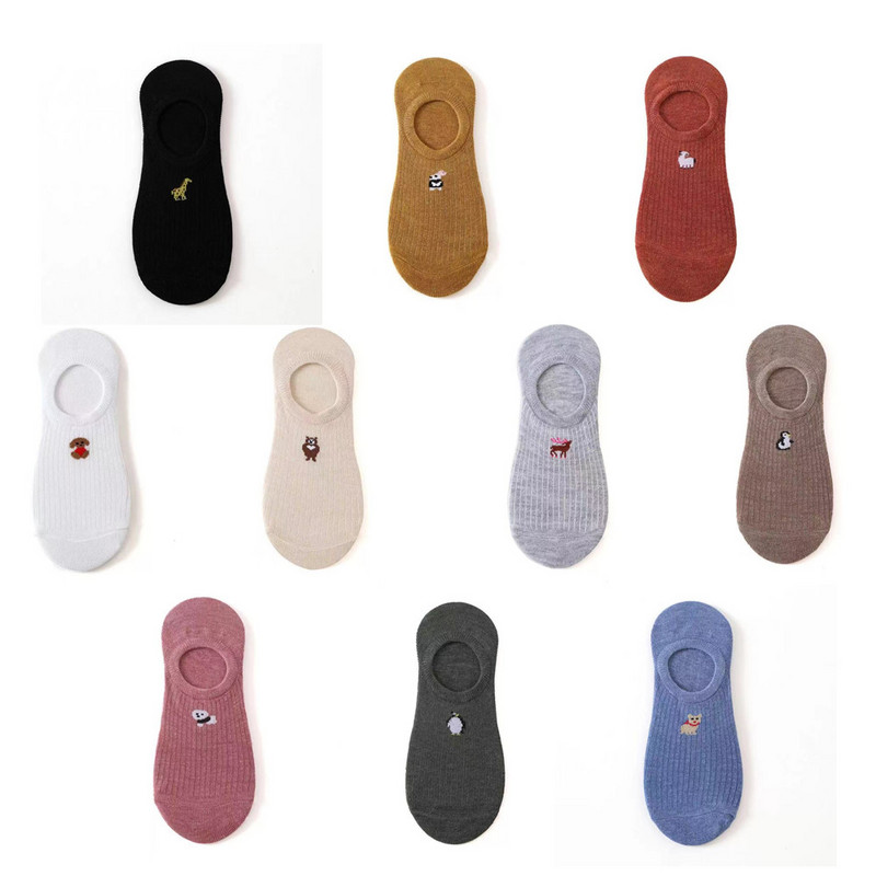 10 tükki = 5 paari/partii Nähtamatud multifilmi puuvillased hingavad sokid naiste suvetüdrukud vabaaja lühikeste pahkluu paat madala lõikega Lady Sox