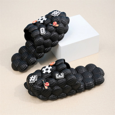 Papuci cu bule moale pentru bărbați, EVA, acasă, femei, papuci cu bule, papuci Eva de vară pentru interior, cu degetul închis, papuci de cuplu anti-alunecare