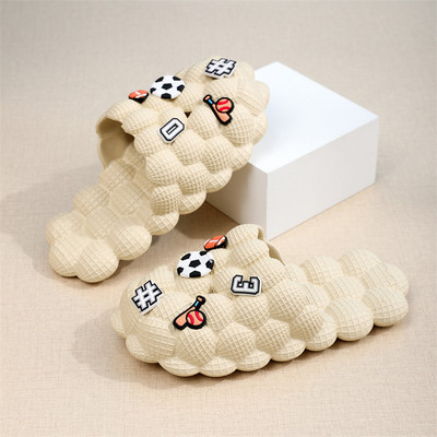 Papuci cu bule moale pentru bărbați, EVA, acasă, femei, papuci cu bule, papuci Eva de vară pentru interior, cu degetul închis, papuci de cuplu anti-alunecare