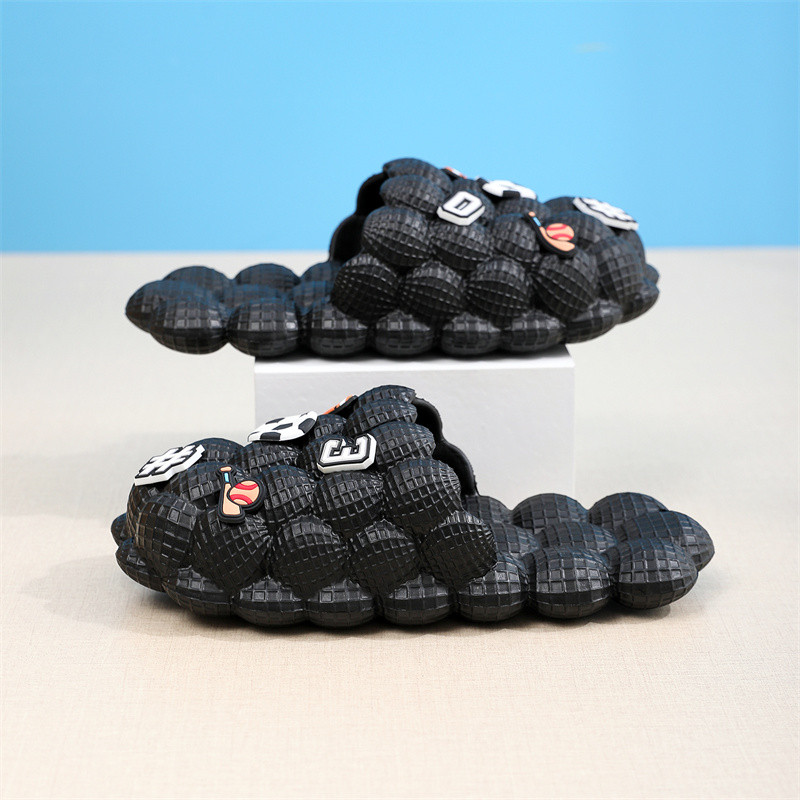 Papuci cu bule moale pentru bărbați, EVA, acasă, femei, papuci cu bule, papuci Eva de vară pentru interior, cu degetul închis, papuci de cuplu anti-alunecare