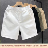 Ljetne ležerne kratke hlače Muške bijele trendi ravne prepone velike hlače moderna odjeća za van uski kroj korejski stil