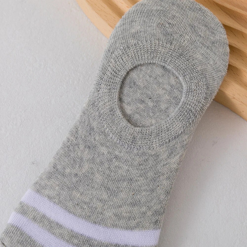 5 perechi de șosete invizibile pentru femei, șosete de vară anti-alunecare din bumbac pur, șosete de barca subțiri, lejer, respirabile