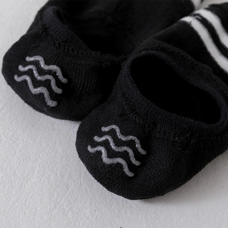 5 perechi de șosete invizibile pentru femei, șosete de vară anti-alunecare din bumbac pur, șosete de barca subțiri, lejer, respirabile