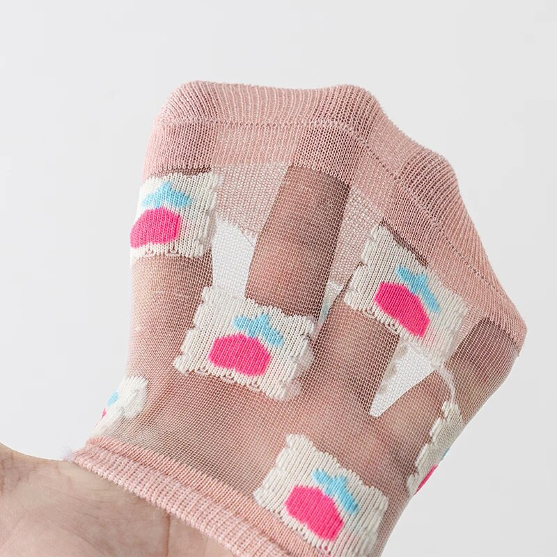 5 perechi de șosete pentru bărci din fibră de sticlă pentru femei, șosete invizibile din silicon cu tăiere joasă, anti-alunecare, respirabile de vară și fără glezne.