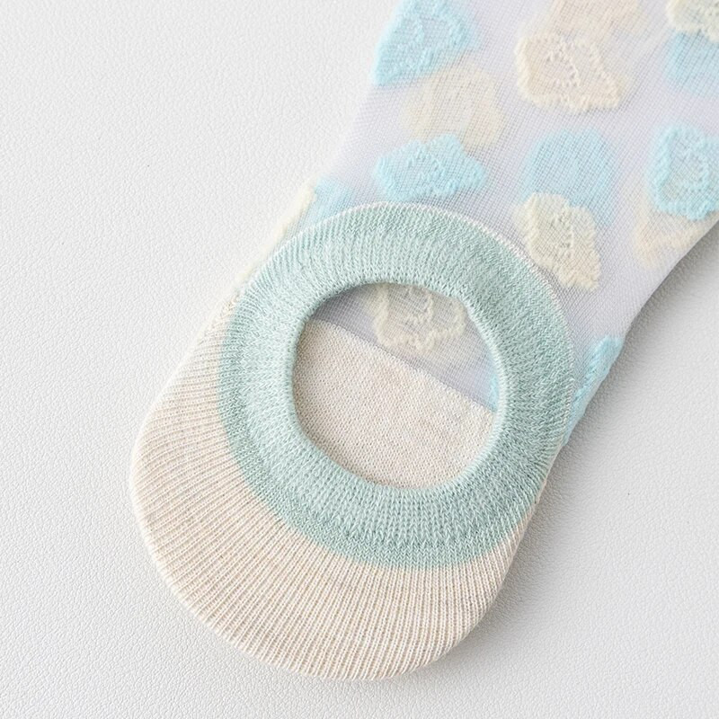 5 perechi de șosete pentru bărci din fibră de sticlă pentru femei, șosete invizibile din silicon cu tăiere joasă, anti-alunecare, respirabile de vară și fără glezne.