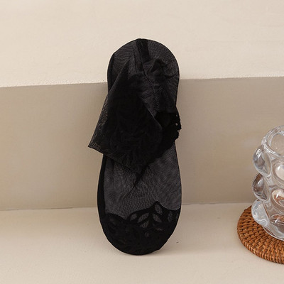 1 Ζευγάρι Φύλλα Εκτύπωση Σέξι Δαντελένιες Κάλτσες Αόρατες Γυναικείες Δαντέλες Κάλτσες Βάρκας Αντιολισθητικές Κοντές εξαιρετικά λεπτές ελαστικές κάλτσες