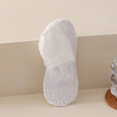 1 Ζευγάρι Φύλλα Εκτύπωση Σέξι Δαντελένιες Κάλτσες Αόρατες Γυναικείες Δαντέλες Κάλτσες Βάρκας Αντιολισθητικές Κοντές εξαιρετικά λεπτές ελαστικές κάλτσες