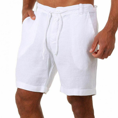 Pantaloni scurți de in pentru bărbați la modă, bărbați, vara, bumbac, pentru plajă, bărbați, pantaloni scurți încărcători, largi, pentru petrecerea timpului liber