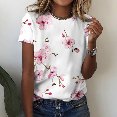2024 Nou stil de plante, inspirat de natură, flori și frunze, timp liber, tricou pentru femei unic, proaspăt și vibrant