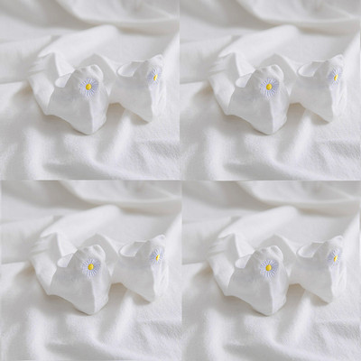 Lot od 4 para Ženske čarape Djevojčice Vez Japanski Soild Kawaii Proljeće Ljeto Tratinčice Papuče Pamuk Nevidljivi slatki set Cvjetni