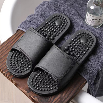 Talpmasszázs műanyag papucs férfiaknak nyáron beltéri, fürdőszobás, zuhanyzós, csúszásmentes háztartási, nyári férfi menő papucs