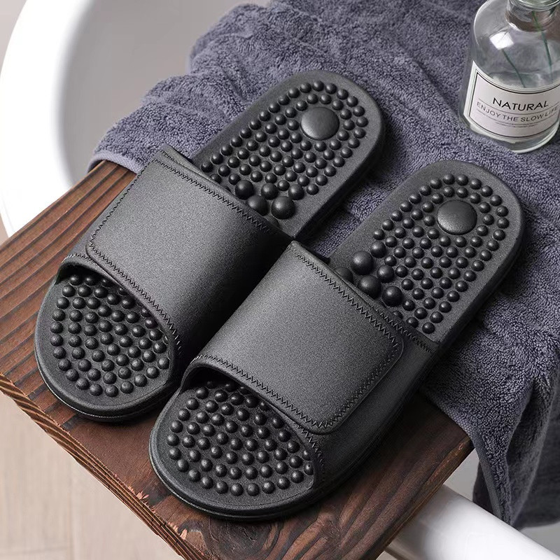Talpmasszázs műanyag papucs férfiaknak nyáron beltéri, fürdőszobás, zuhanyzós, csúszásmentes háztartási, nyári férfi menő papucs