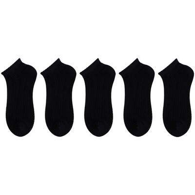 5 pár női pamut rövid zokni nyári vékony hálós, mélyen kivágott puha, lélegző egyszínű, nem látható Kiváló minőségű női bokazokni